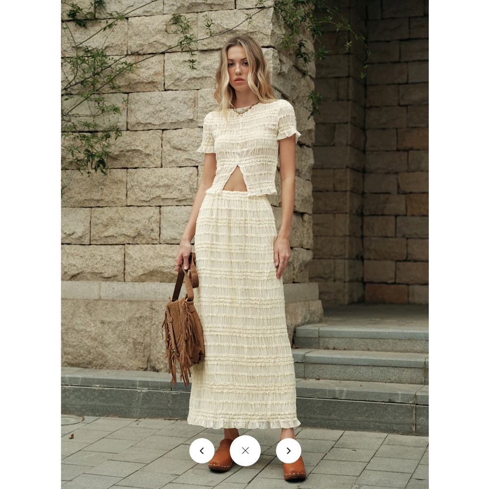 Copied - Commense Ruffled Crop Top Skirt Set Sz XS